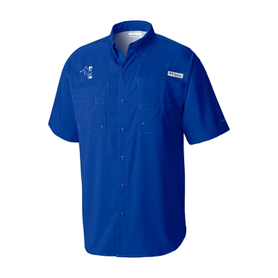 Men's Columbia Royal Indianapolis Colts Throwback Logo Tamiami Omni-Shade Button-Down Shirt