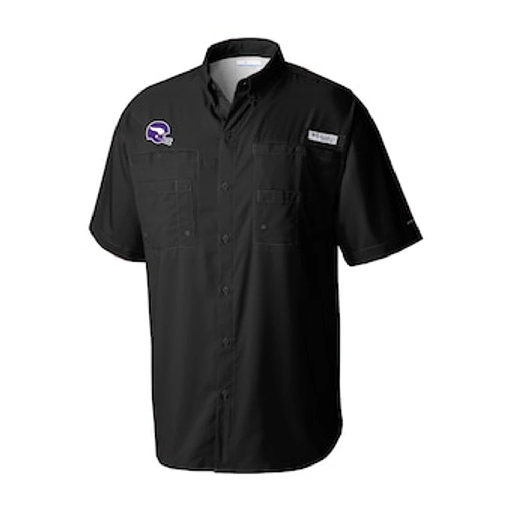 Men's Columbia Minnesota Vikings Throwback Logo Tamiami Omni-Shade Button-Down Shirt