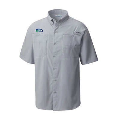 Men's Columbia Seattle Seahawks Throwback Logo Tamiami Omni-Shade Button-Down Shirt