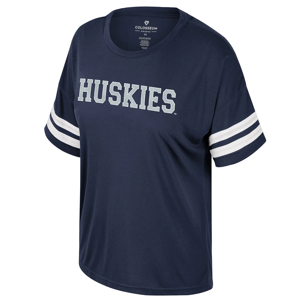 Women's Colosseum Navy UConn Huskies Treasure Oversized Sequin T-Shirt