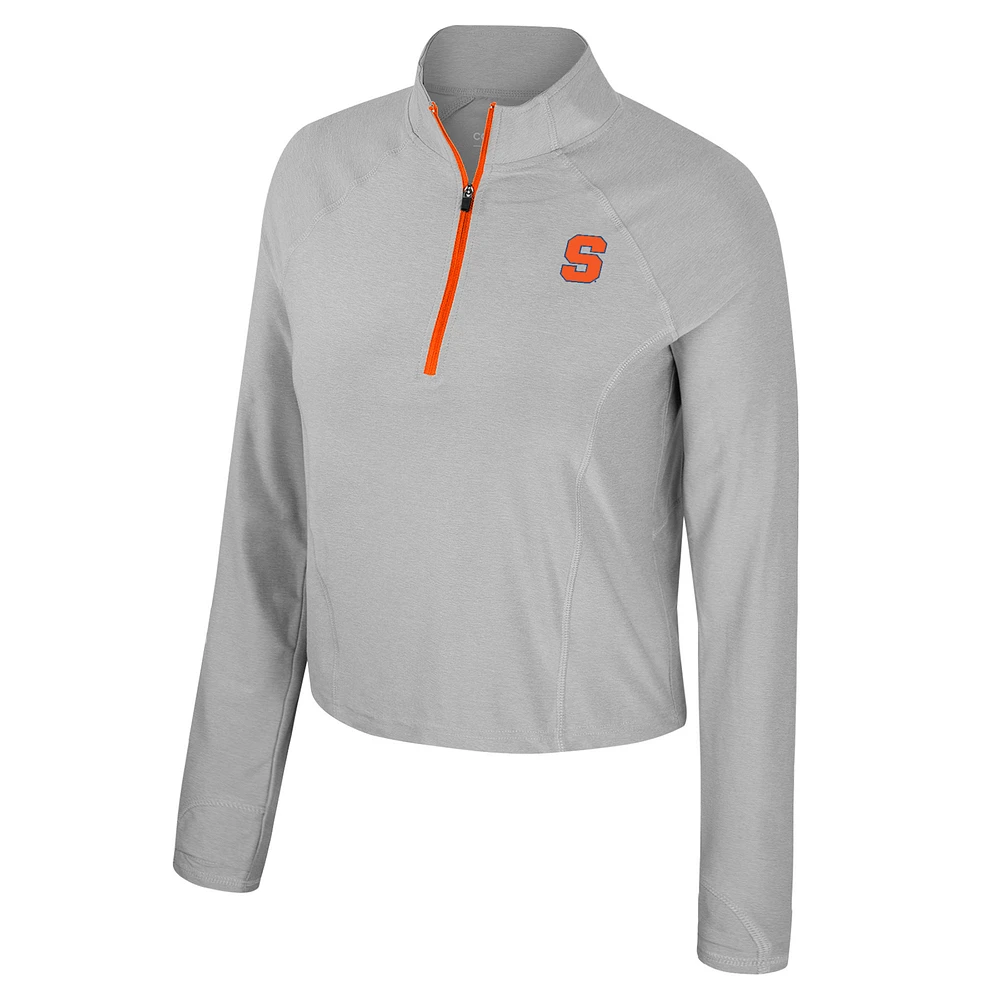 Women's Colosseum Ash Syracuse Orange Sisterhood Quarter-Zip Wind Shirt