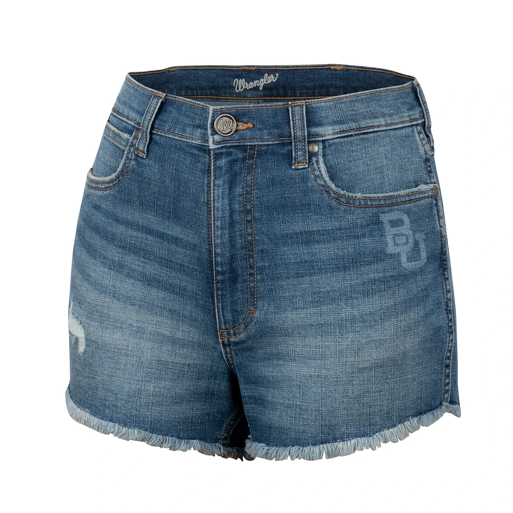 Women's Colosseum x Wrangler Denim Baylor Bears Retro High Rise Cut Off Shorts