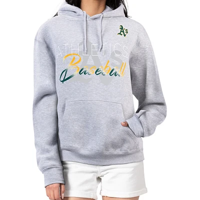 Women's G-III 4Her by Carl Banks Heather Gray Athletics Shadow Logo Graphic Pullover Hoodie