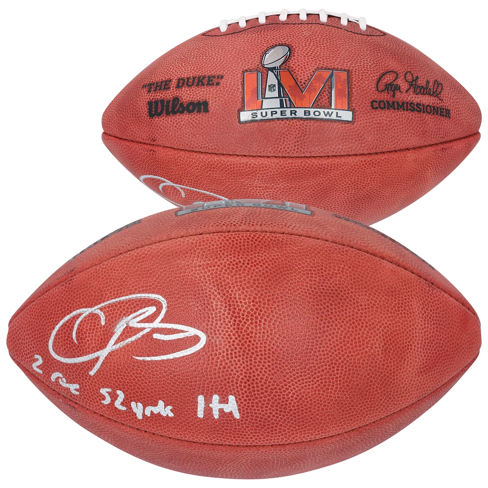Odell Beckham Jr. Los Angeles Rams Autographed Super Bowl LVI Wilson Duke Football with "2 Rec, 52 Yards, 1 TD" Inscription