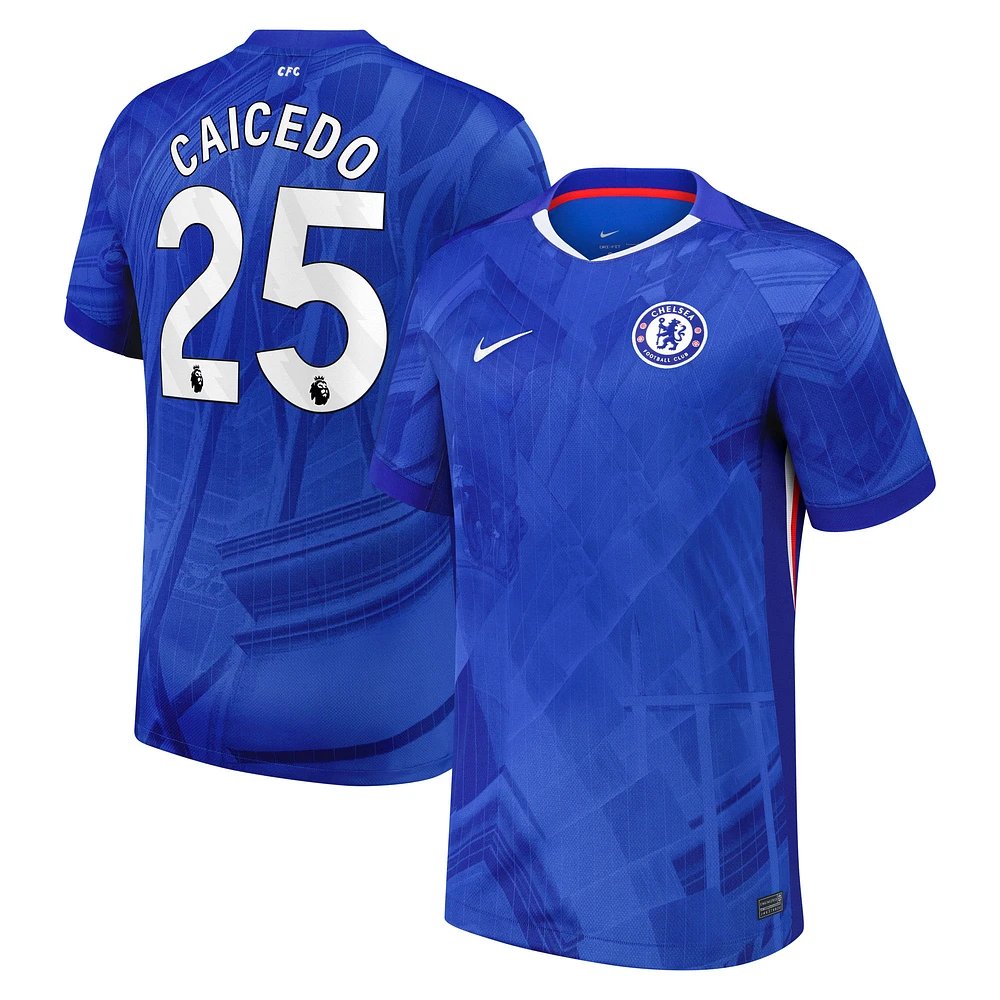 Men's Nike Moisés Caicedo Blue Chelsea 2025/26 Home Replica Player Jersey