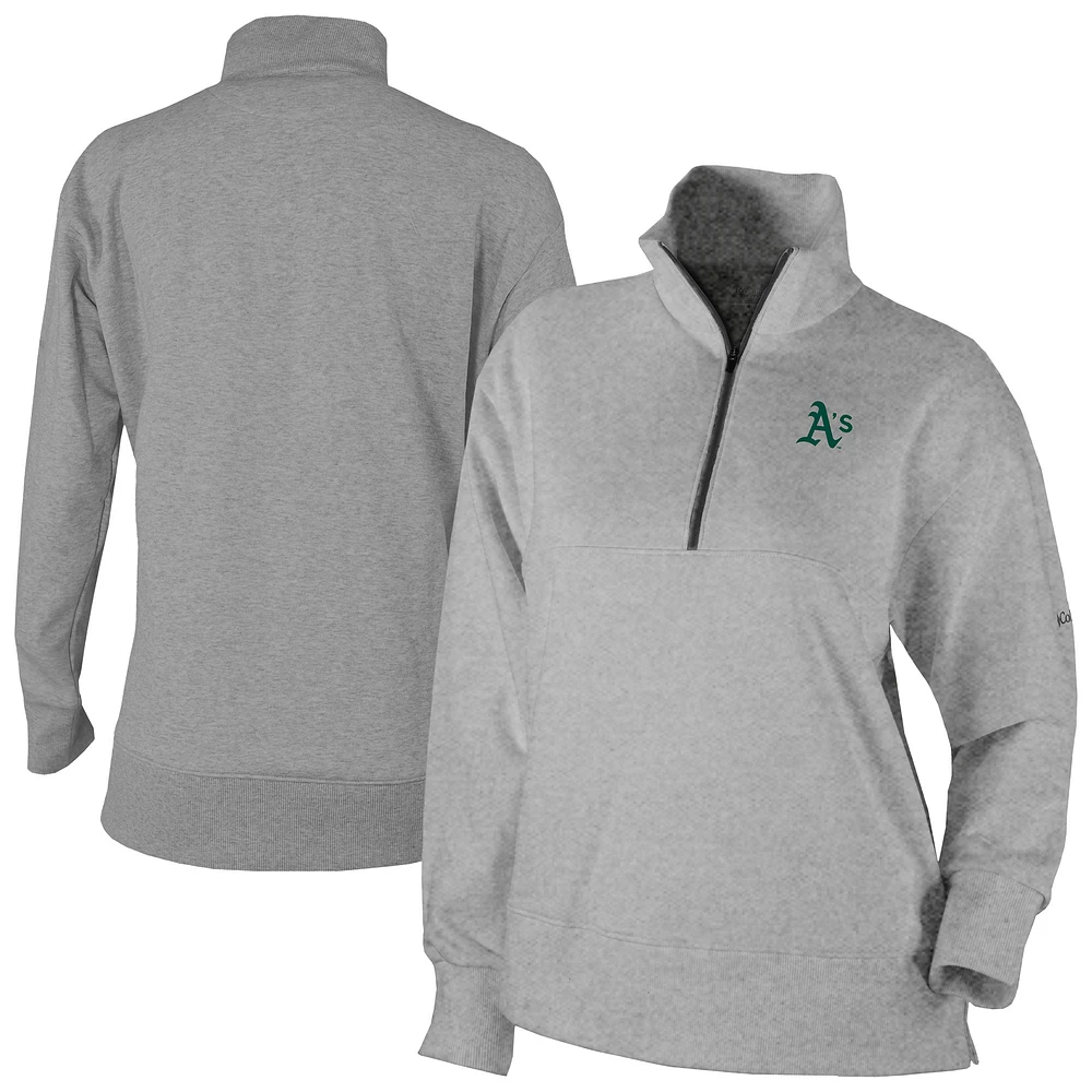 Women's Columbia Gray Athletics Birchwood Hills Quarter-Zip Pullover
