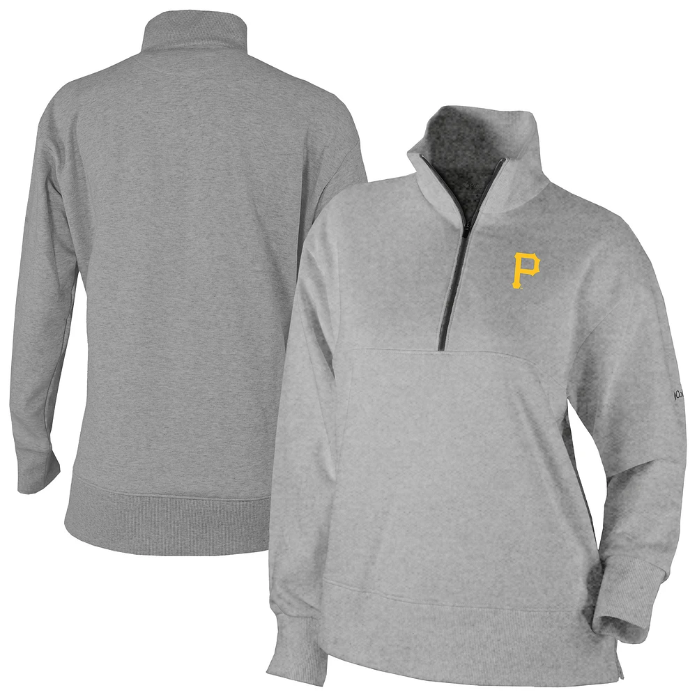 Women's Columbia Gray Pittsburgh Pirates Birchwood Hills Quarter-Zip Pullover