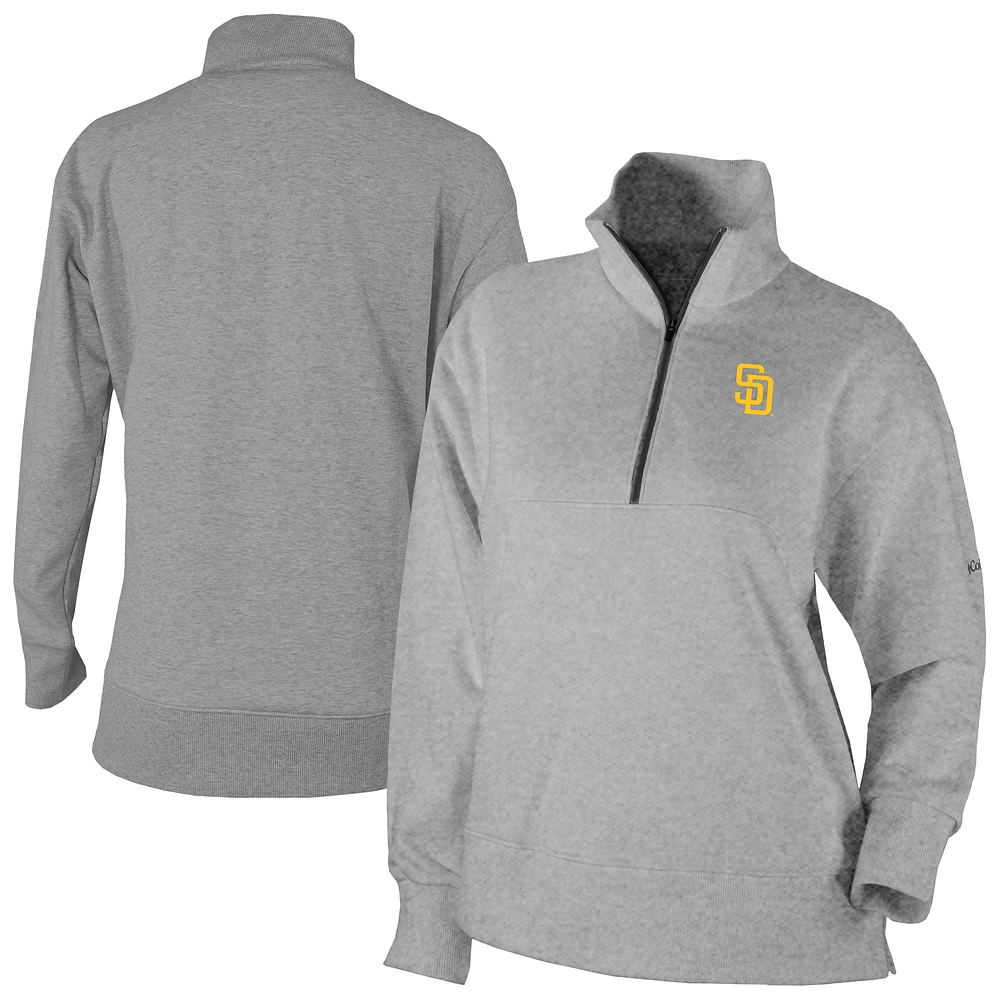 Women's Columbia Gray San Diego Padres Birchwood Hills Quarter-Zip Pullover