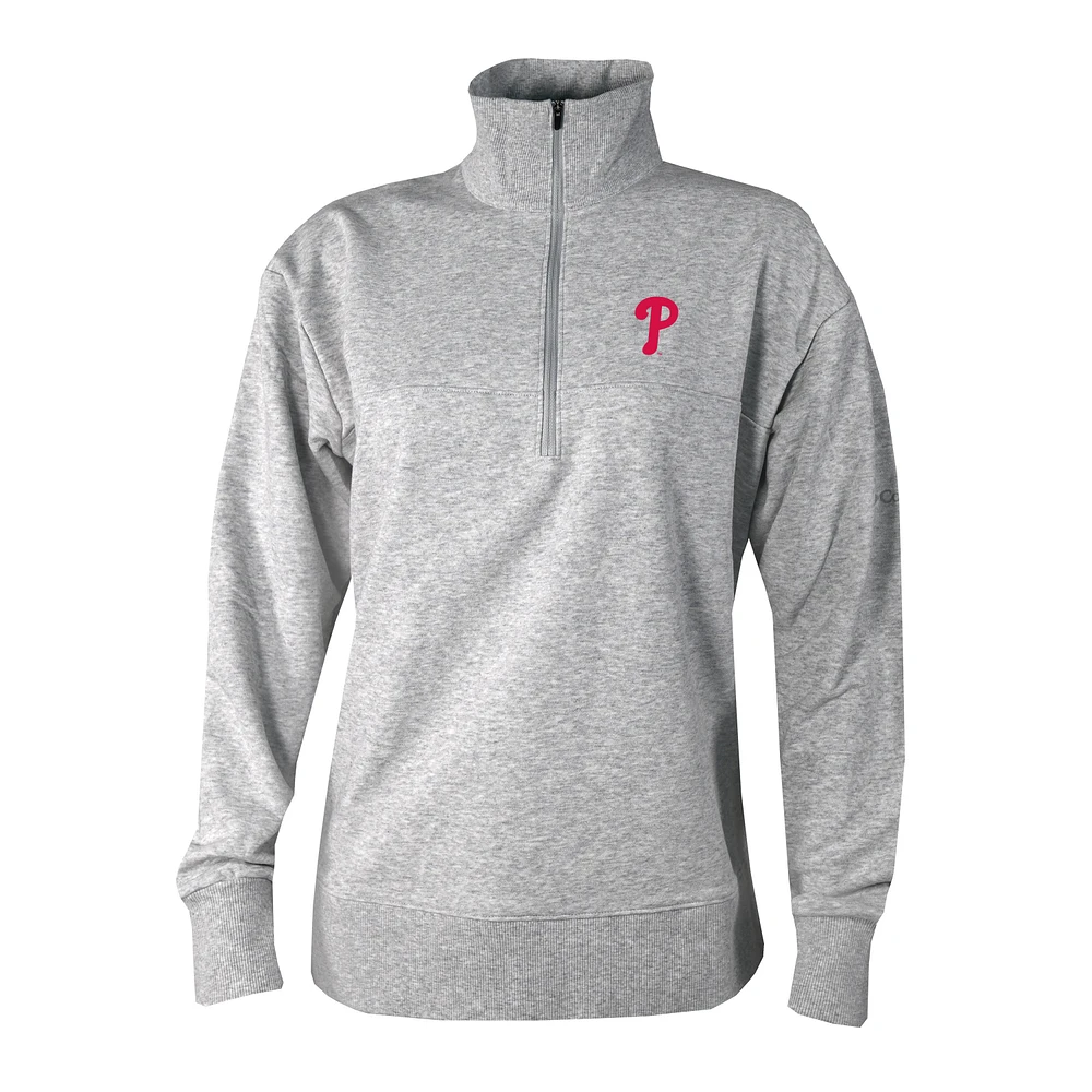 Women's Columbia Gray Philadelphia Phillies Birchwood Hills Quarter-Zip Pullover
