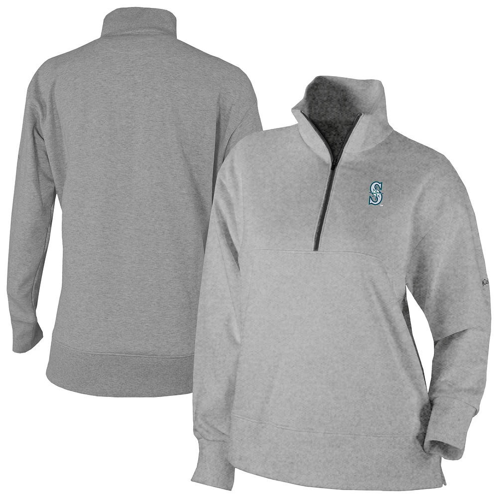 Women's Columbia Gray Seattle Mariners Birchwood Hills Quarter-Zip Pullover