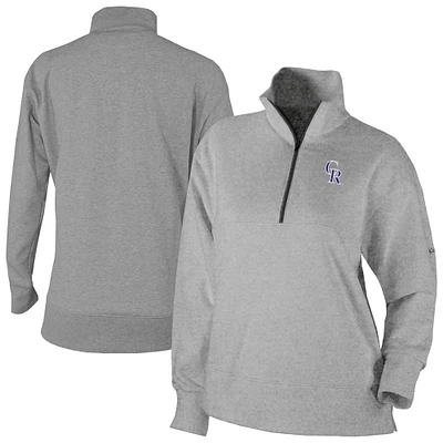 Women's Columbia Gray Colorado Rockies Birchwood Hills Quarter-Zip Pullover
