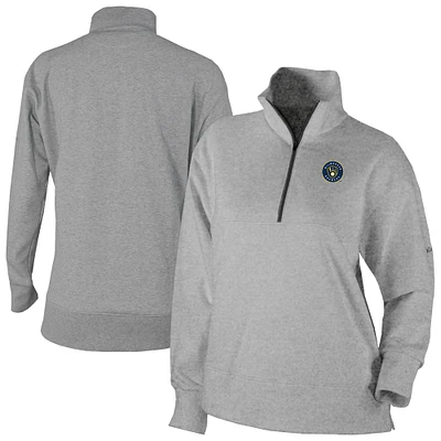 Women's Columbia Gray Milwaukee Brewers Birchwood Hills Quarter-Zip Pullover