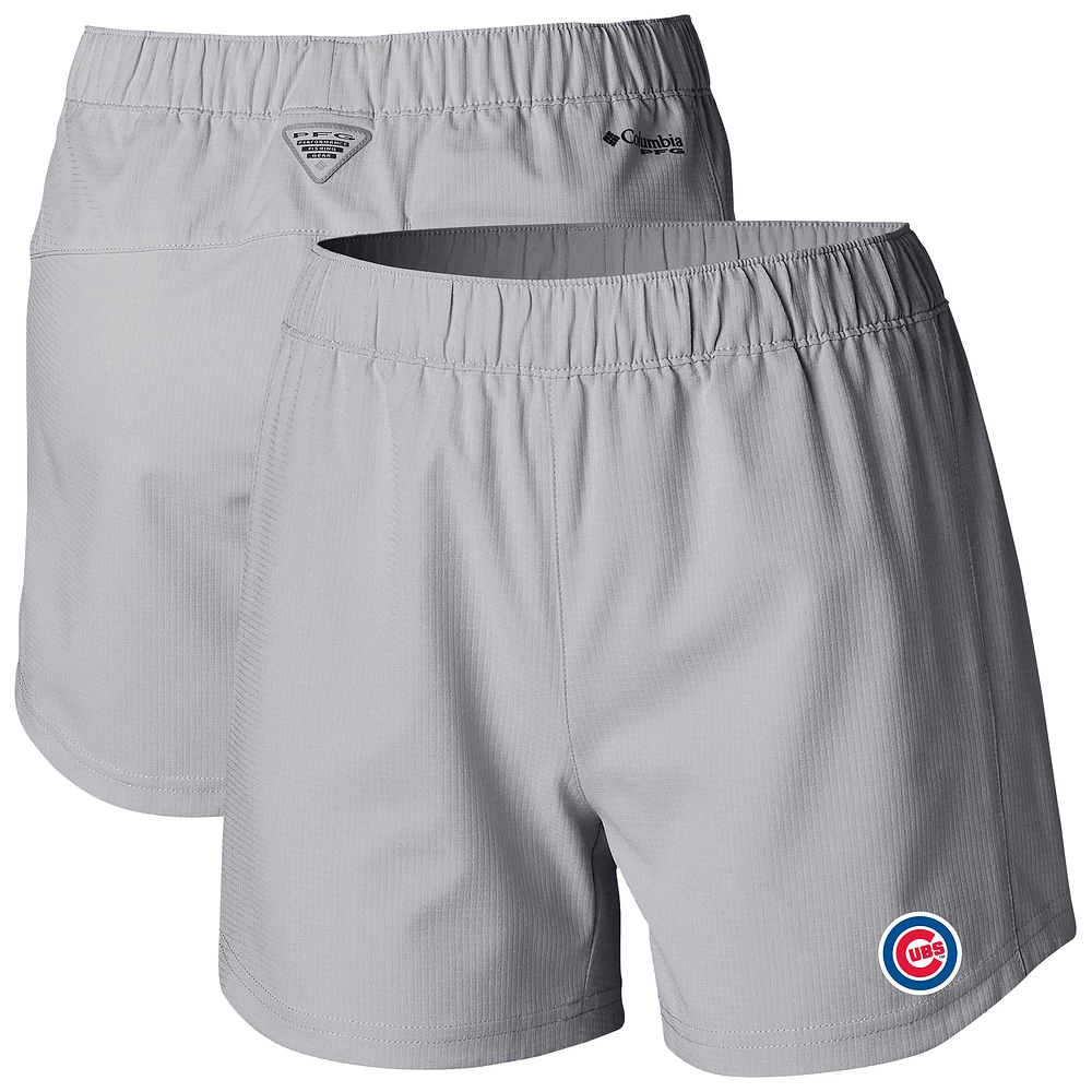 Women's Columbia Gray Chicago Cubs Tamiami Pull-On Shorts