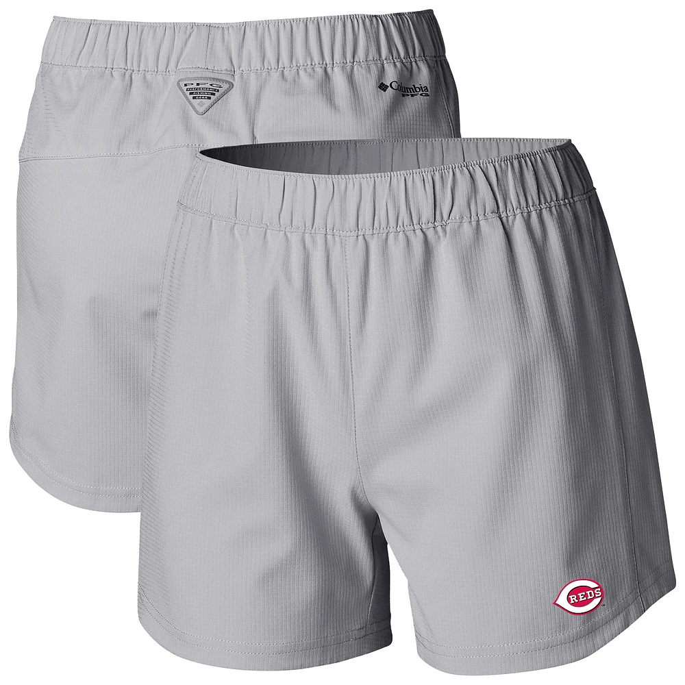 Women's Columbia Gray Cincinnati Reds Tamiami Pull-On Shorts