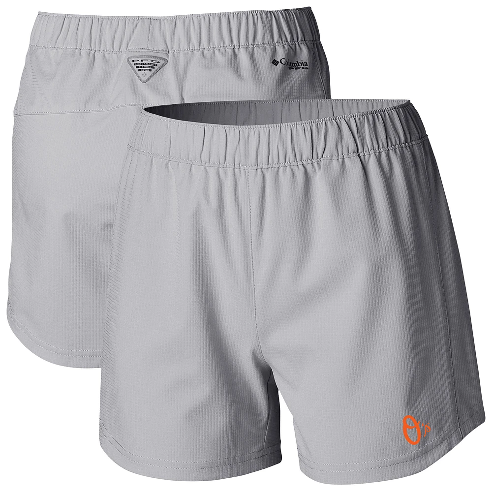 Women's Columbia Gray Baltimore Orioles Tamiami Pull-On Shorts