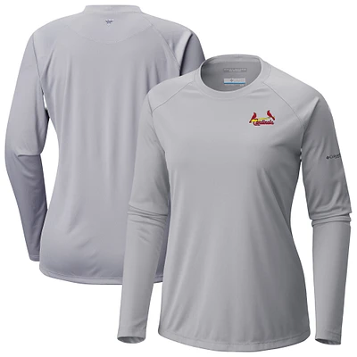Women's Columbia Gray St. Louis Cardinals Tidal Tee II Long Sleeve T-Shirt