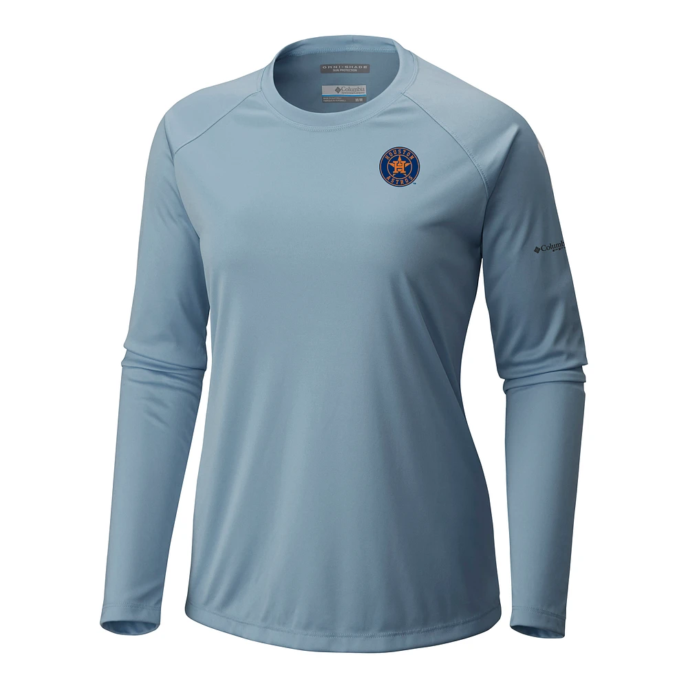 Women's Columbia Light Blue Houston Astros Tidal Tee II Long Sleeve T-Shirt