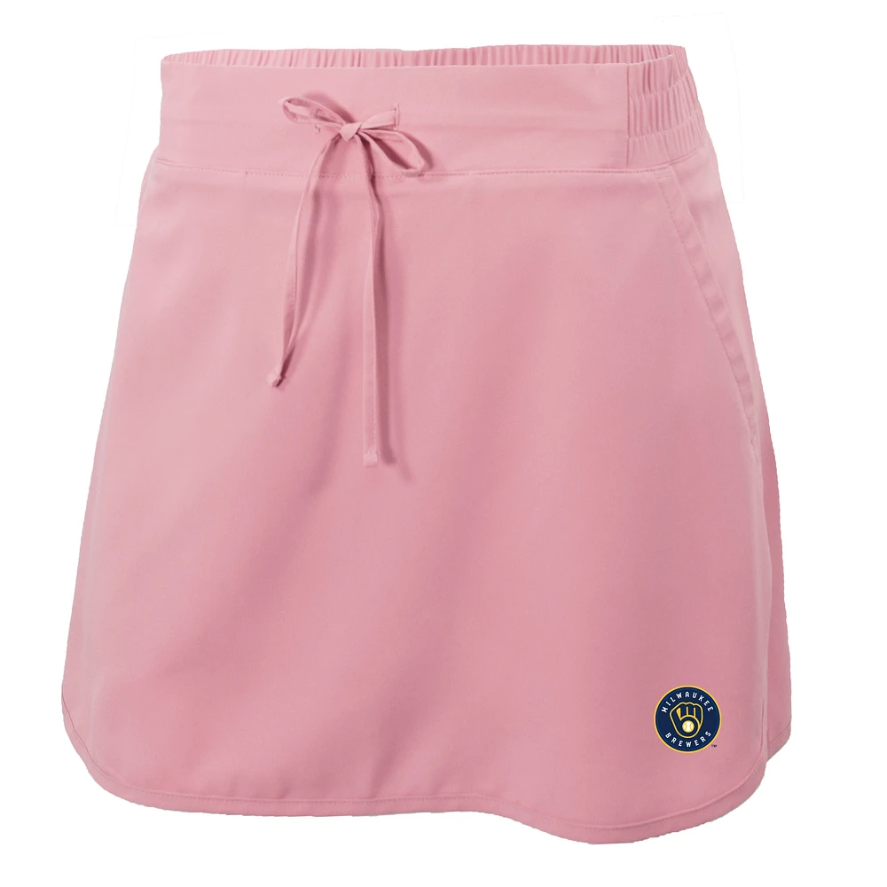 Women's Columbia Pink Milwaukee Brewers Omni-Wick Lakewood Pines Skort