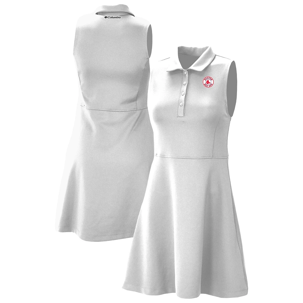 Women's Columbia White Boston Red Sox Omni-Wick Polo Match Dress