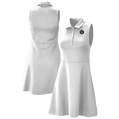 Women's Columbia White Milwaukee Brewers Omni-Wick Polo Match Dress