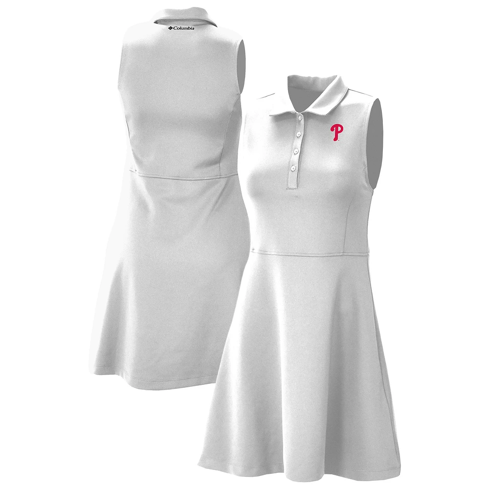 Women's Columbia White Philadelphia Phillies Omni-Wick Polo Match Dress