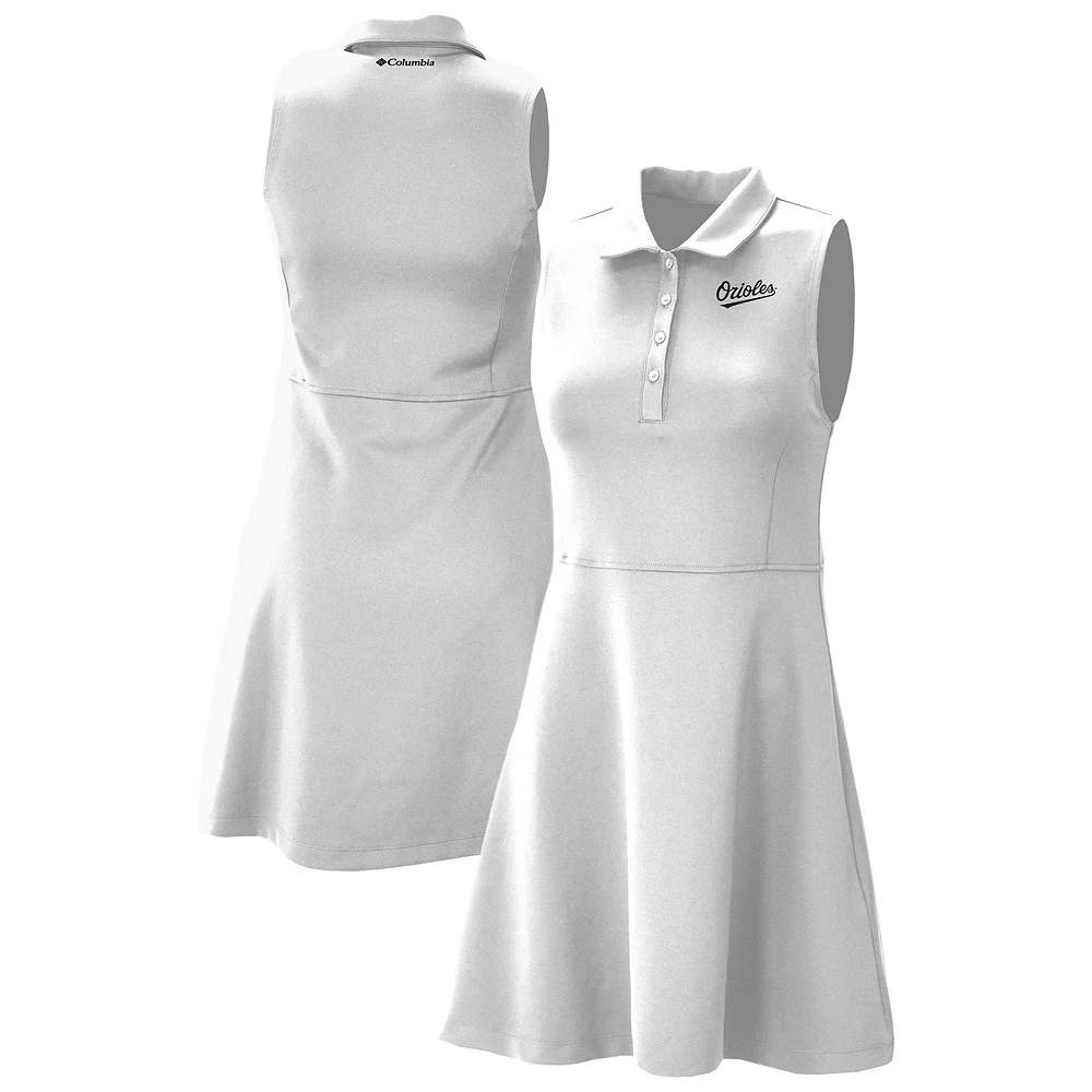 Women's Columbia White Baltimore Orioles Omni-Wick Polo Match Dress