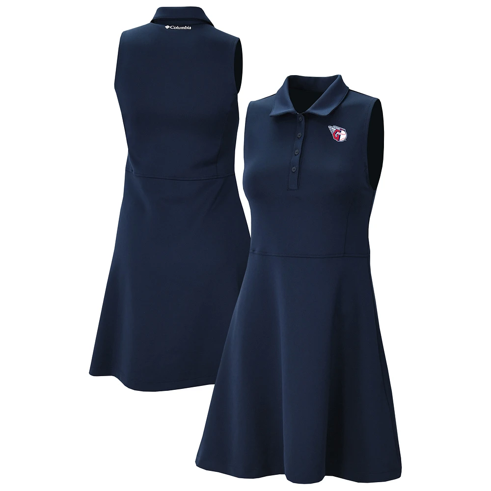 Women's Columbia Navy Cleveland Guardians Omni-Wick Polo Match Dress