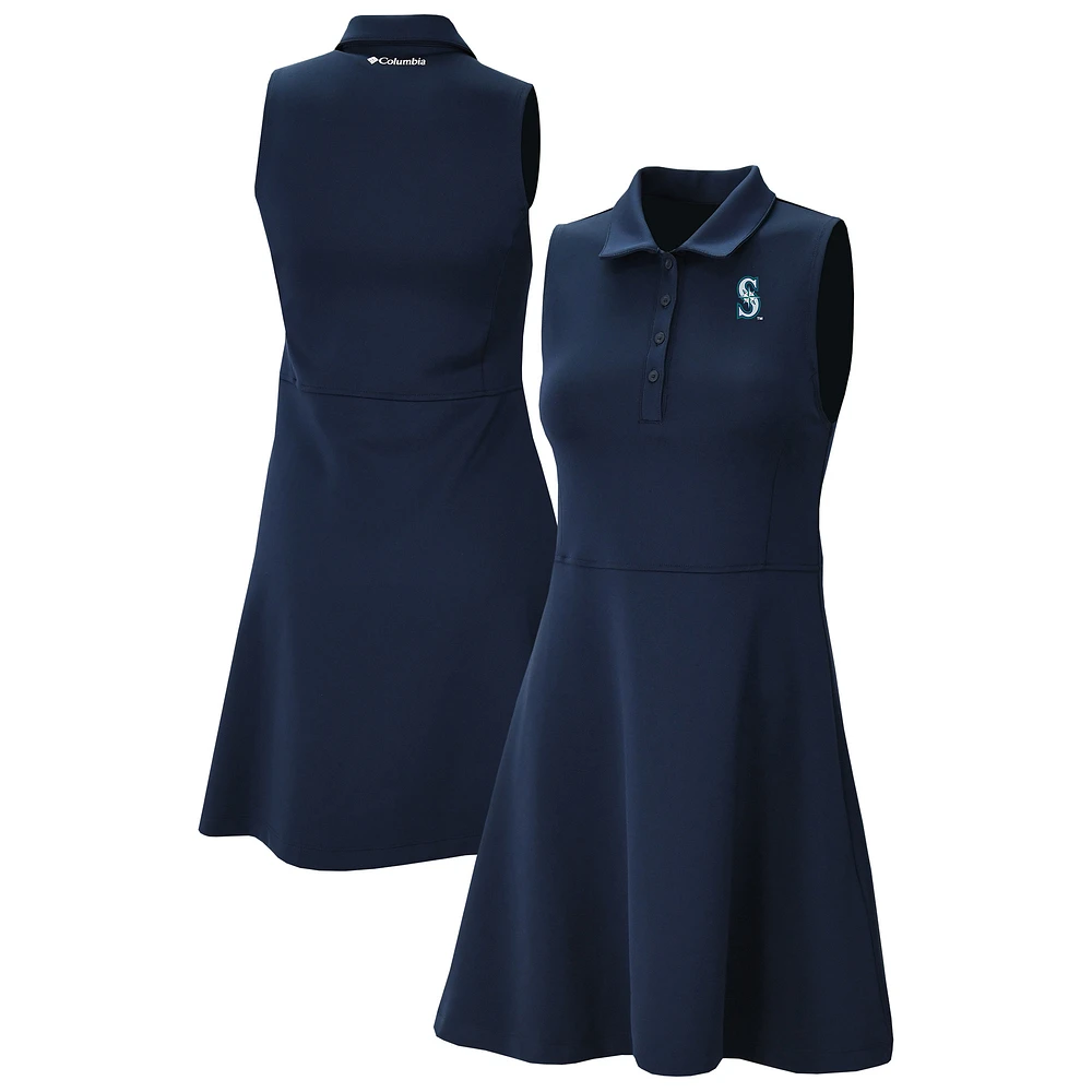 Women's Columbia Navy Seattle Mariners Omni-Wick Polo Match Dress