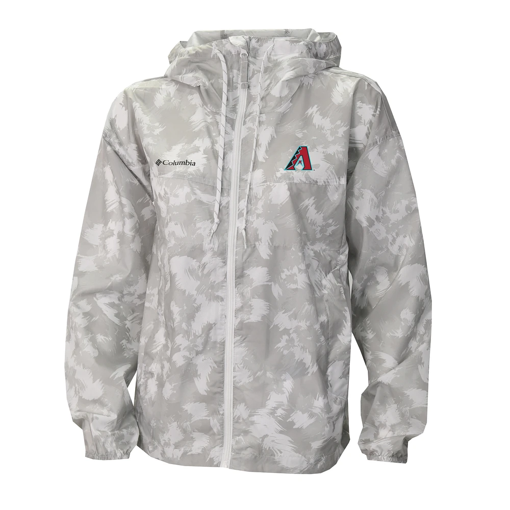 Women's Columbia Gray/White Arizona Diamondbacks Flash Challenger Full-Zip Hoodie Windbreaker Jacket