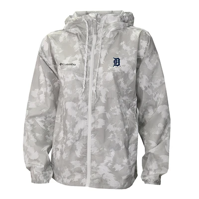 Women's Columbia Gray/White Detroit Tigers Flash Challenger Full-Zip Hoodie Windbreaker Jacket