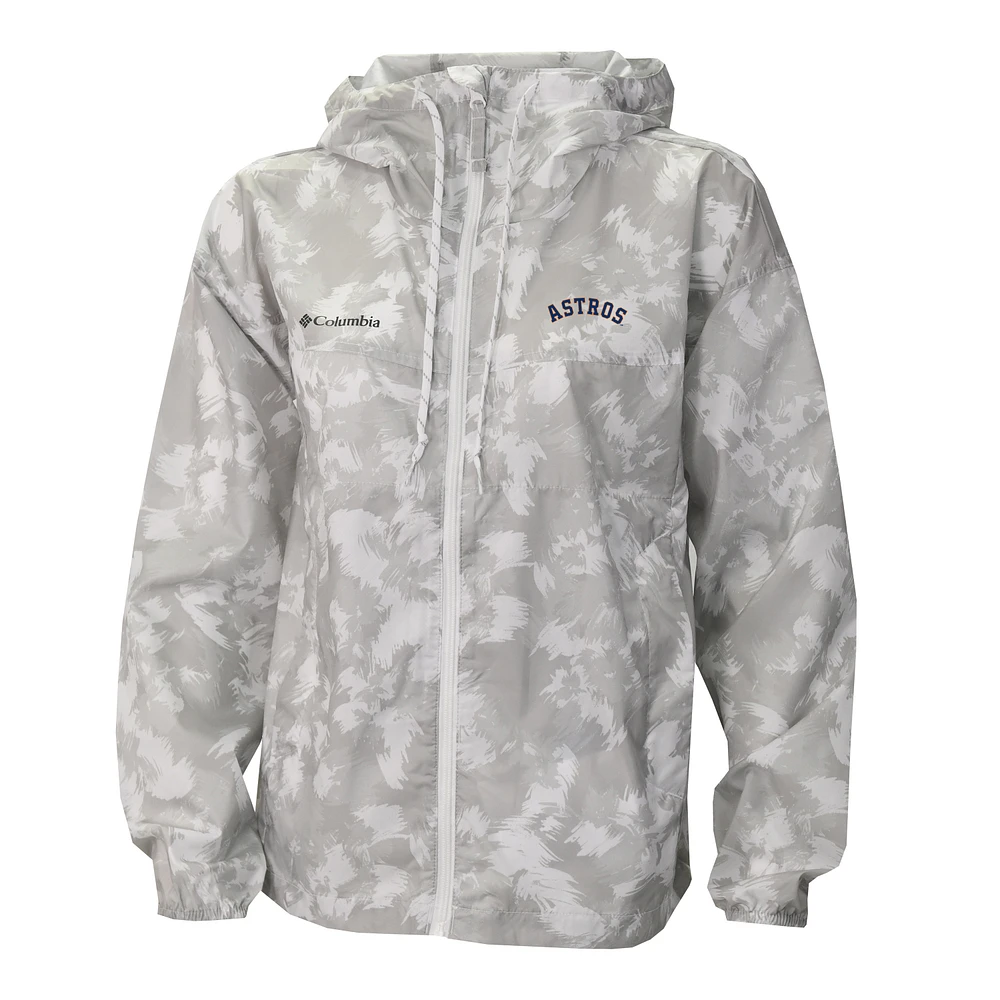Women's Columbia Gray/White Houston Astros Flash Challenger Full-Zip Hoodie Windbreaker Jacket