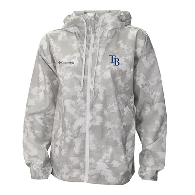 Women's Columbia Gray/White Tampa Bay Rays Flash Challenger Full-Zip Hoodie Windbreaker Jacket