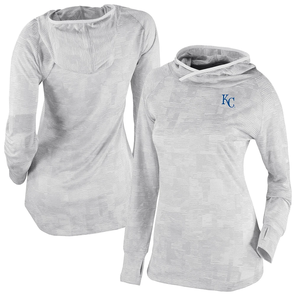 Women's Columbia White Kansas City Royals Omni-Wick Sunday Ball Raglan Pullover Hoodie