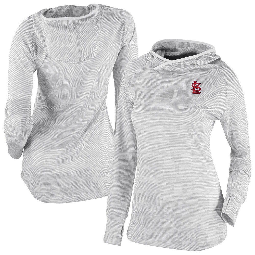 Women's Columbia White St. Louis Cardinals Omni-Wick Sunday Ball Raglan Pullover Hoodie