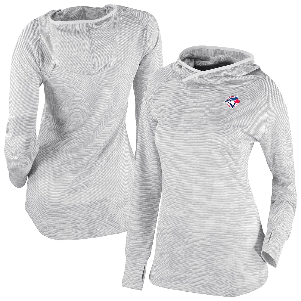 Women's Columbia White Toronto Blue Jays Omni-Wick Sunday Ball Raglan Pullover Hoodie
