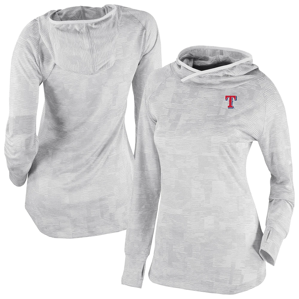 Women's Columbia White Texas Rangers Omni-Wick Sunday Ball Raglan Pullover Hoodie