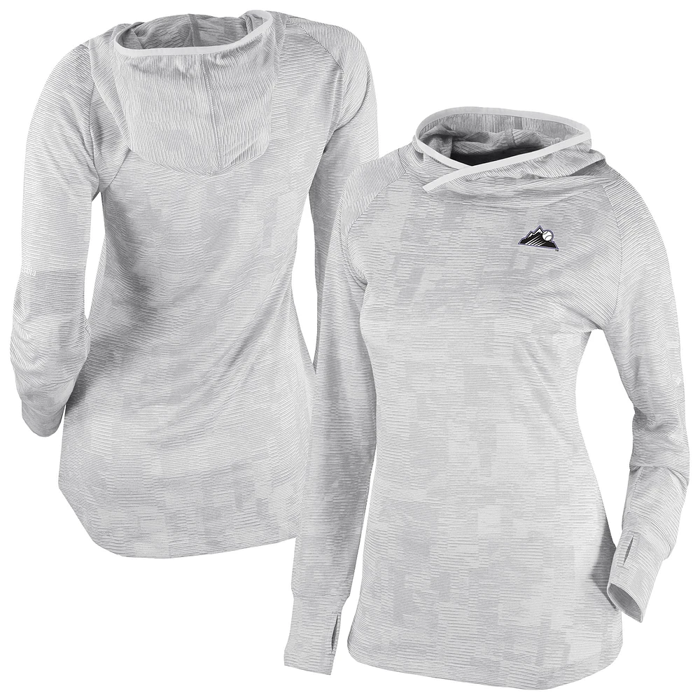 Women's Columbia White Colorado Rockies Omni-Wick Sunday Ball Raglan Pullover Hoodie