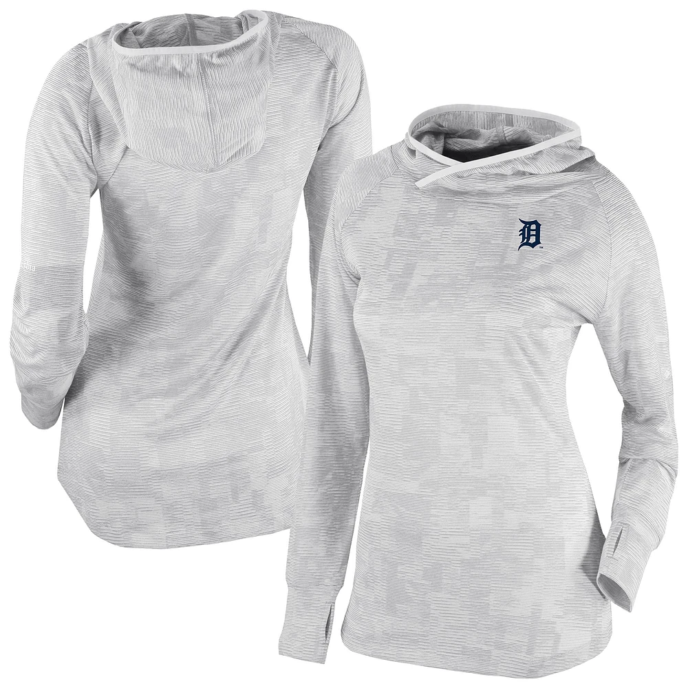 Women's Columbia White Detroit Tigers Omni-Wick Sunday Ball Raglan Pullover Hoodie