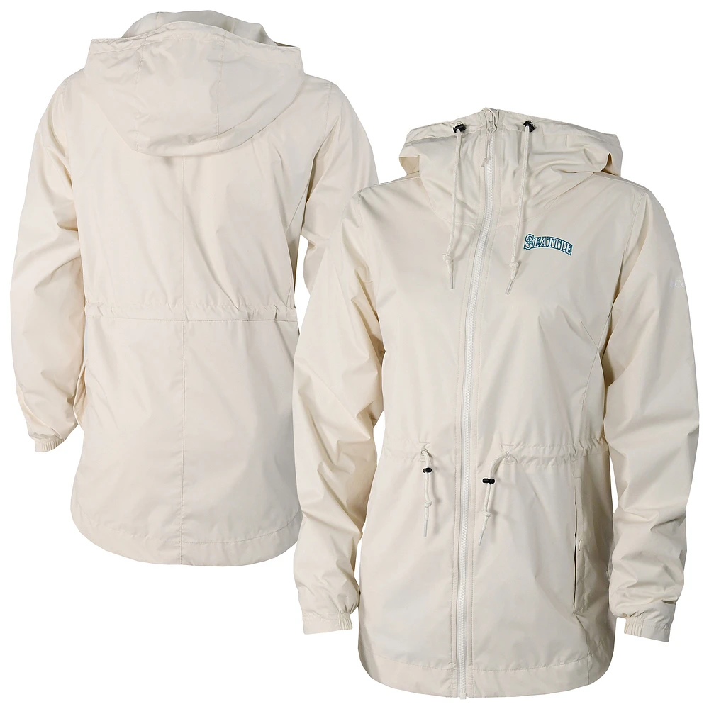 Women's Columbia Cream Seattle Mariners Lily Park Full-Zip Rain Jacket