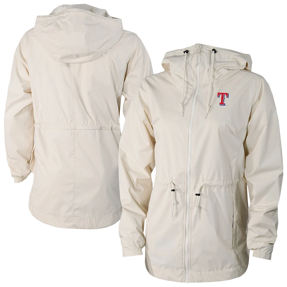 Women's Columbia Cream Texas Rangers Lily Park Full-Zip Rain Jacket