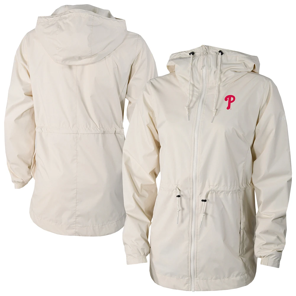 Women's Columbia Cream Philadelphia Phillies Lily Park Full-Zip Rain Jacket
