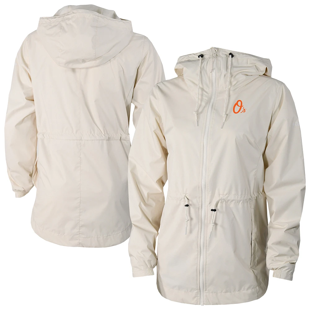 Women's Columbia Cream Baltimore Orioles Lily Park Full-Zip Rain Jacket