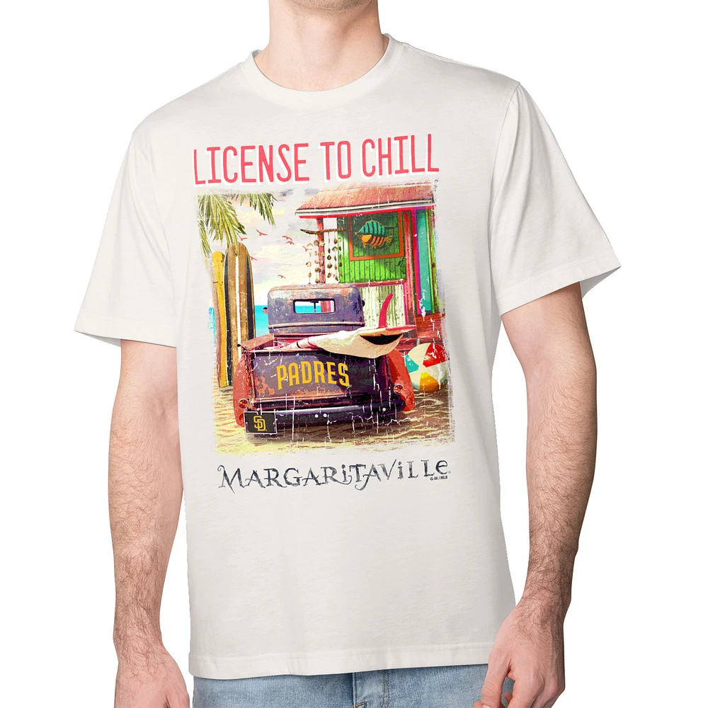 Men's Margaritaville Cream San Diego Padres License to Chill T-Shirt