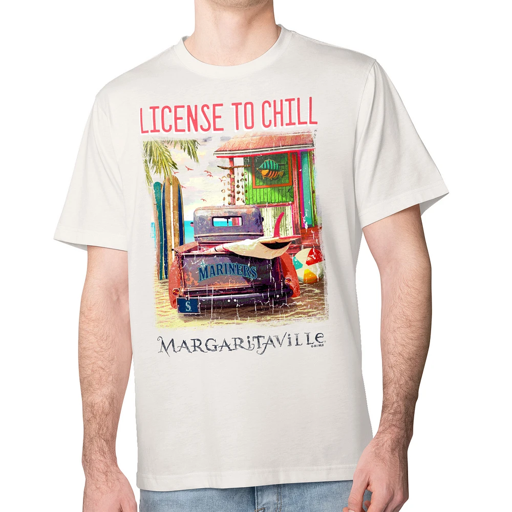 Men's Margaritaville Cream Seattle Mariners License to Chill T-Shirt