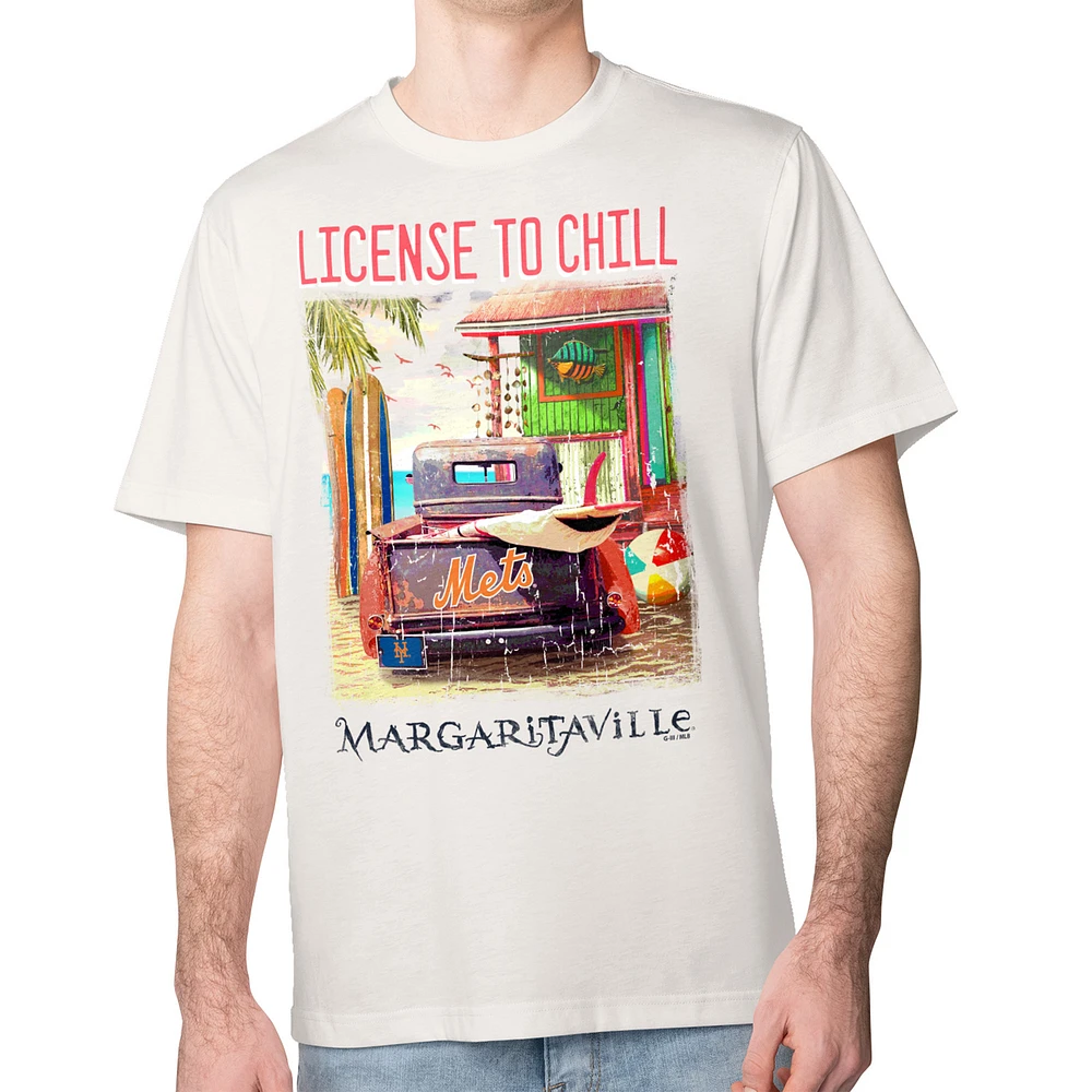 Men's Margaritaville Cream New York Mets License to Chill T-Shirt