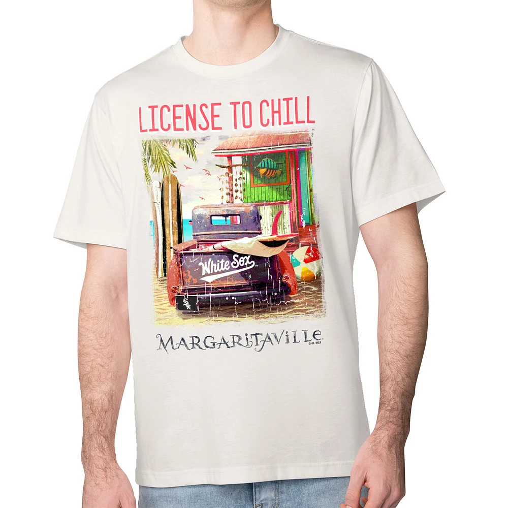 Men's Margaritaville Cream Chicago White Sox License to Chill T-Shirt