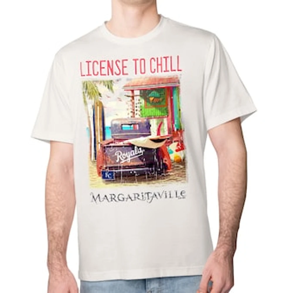 Men's Margaritaville Cream Kansas City Royals License to Chill T-Shirt