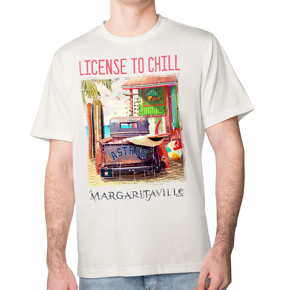 Men's Margaritaville Cream Houston Astros License to Chill T-Shirt