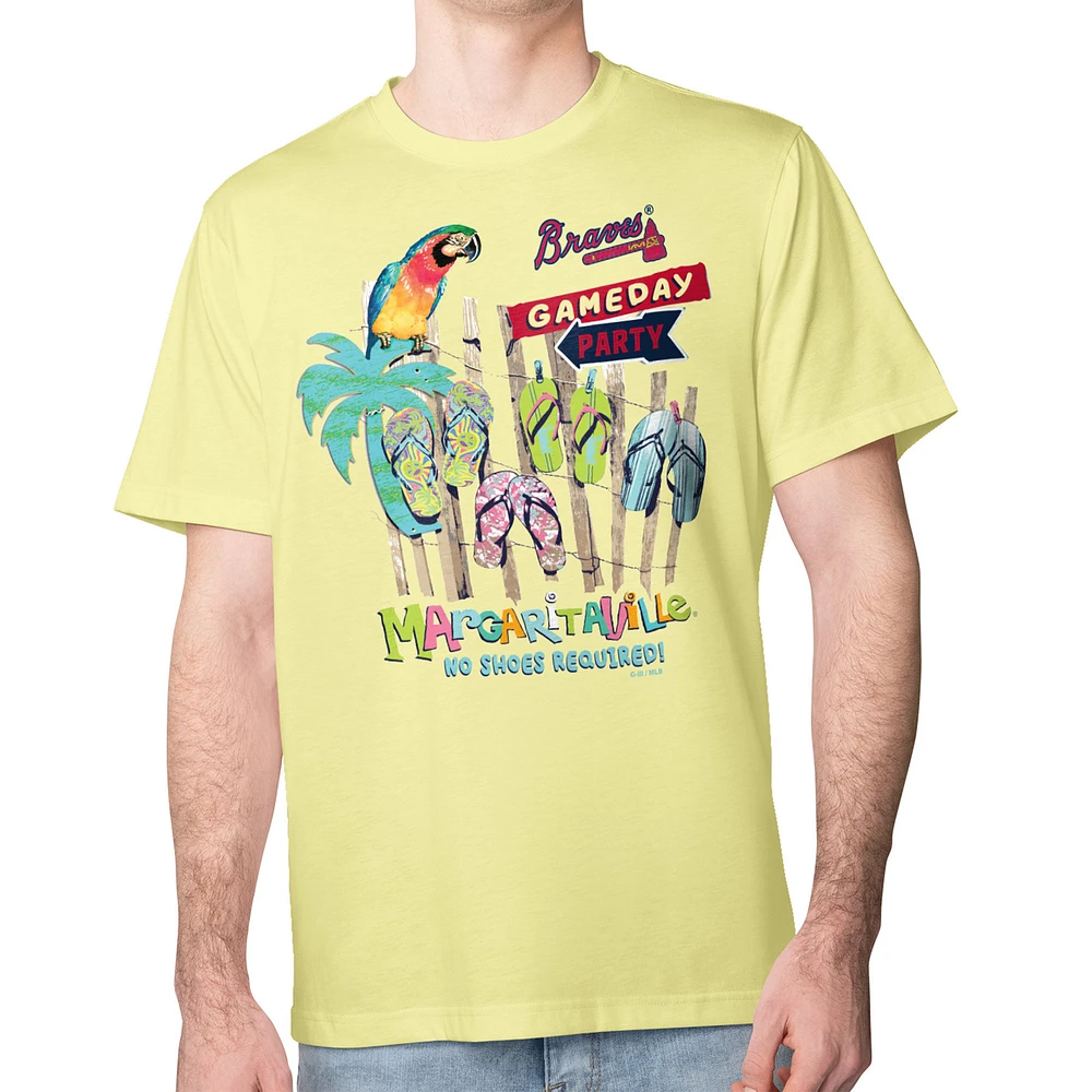 Men's Margaritaville Yellow Atlanta Braves Gameday Party T-Shirt