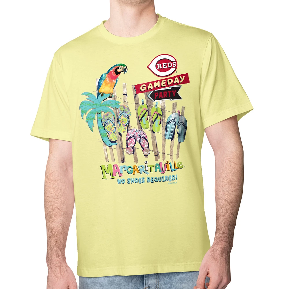 Men's Margaritaville Yellow Cincinnati Reds Gameday Party T-Shirt